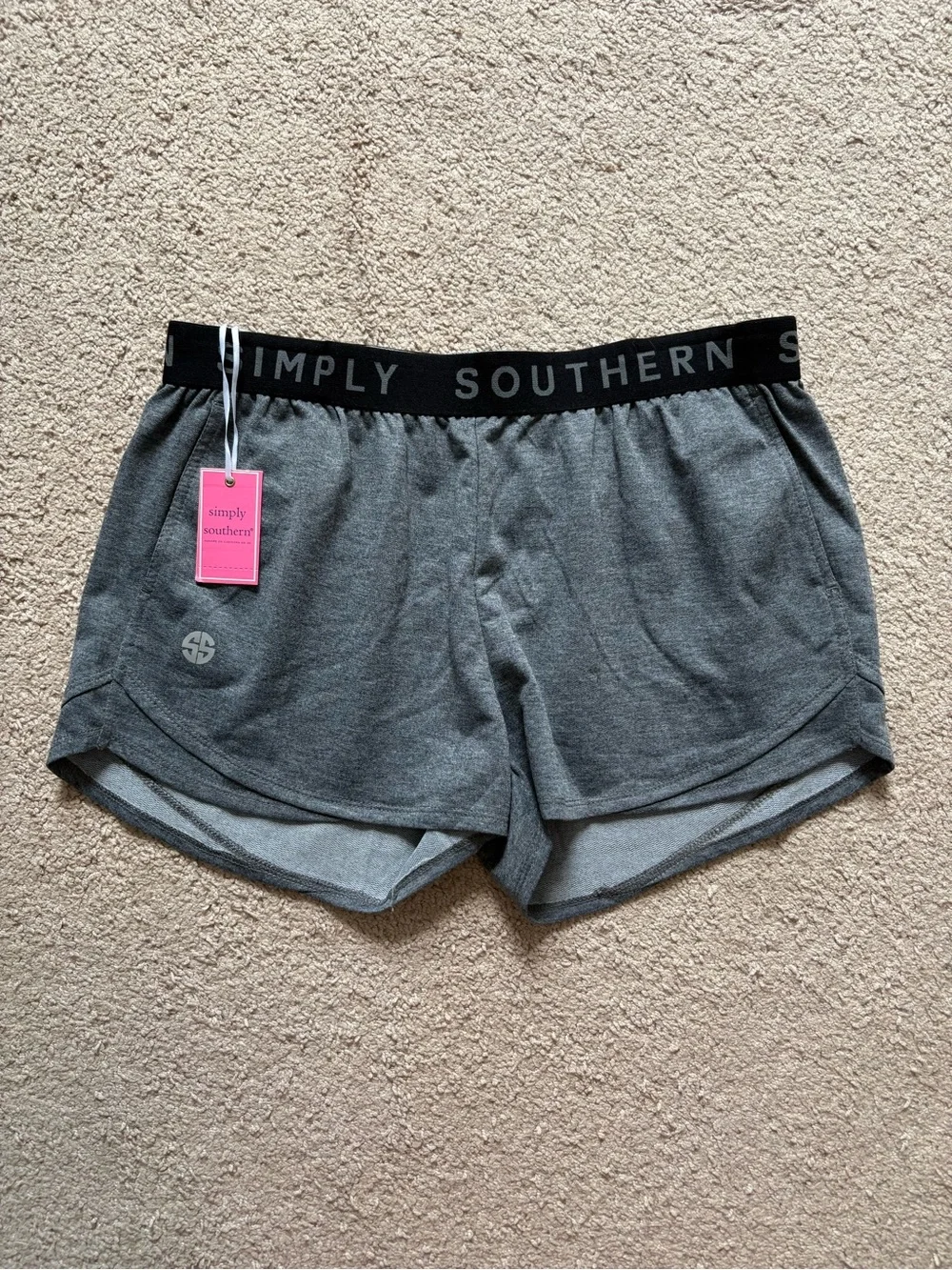 Simply Southern Heather Gray Athletic Shorts •Size XL
